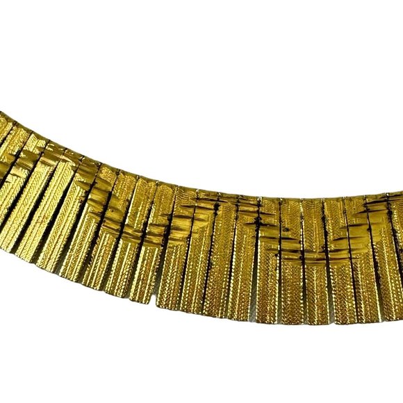 Technibond Fringe Collar Choker Necklace 14K Gold on Sterling Silver Made Italy - Picture 3 of 11
